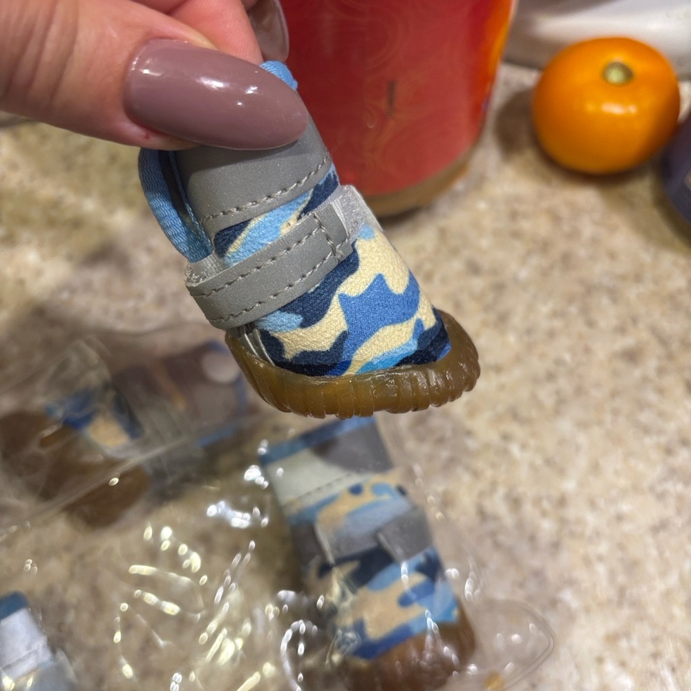 Stylish Blue Camo Dog Booties